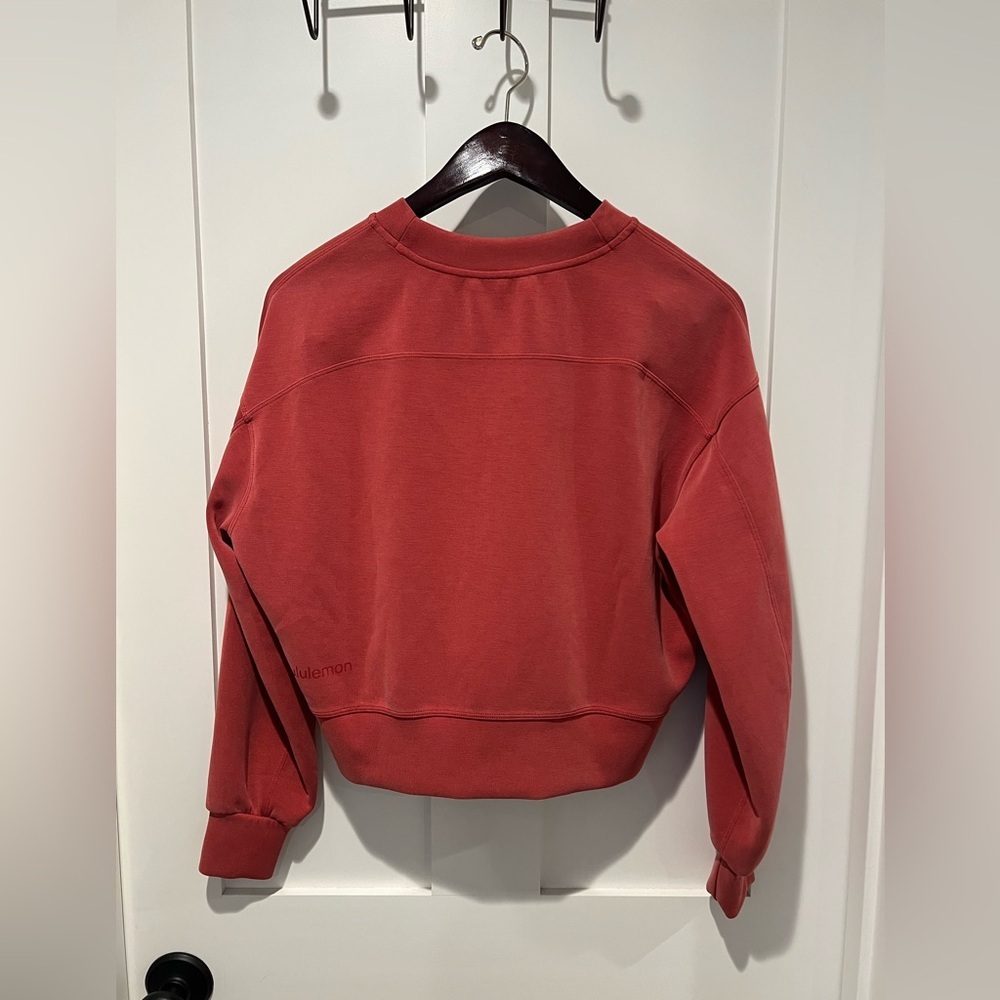 Lululemon Perfectly Oversized Cropped Crew *Softstreme Cayenne- Women's 0 NWOT - Picture 5 of 7